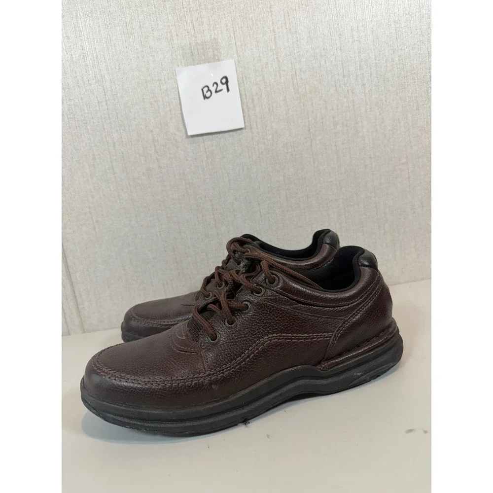 Rockport Mens K70884 Brown Tumbled World‎ Tour Men's Classic Oxford size 8